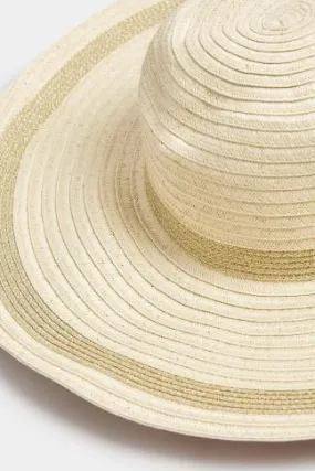 Cream Wide Brim Straw Hat