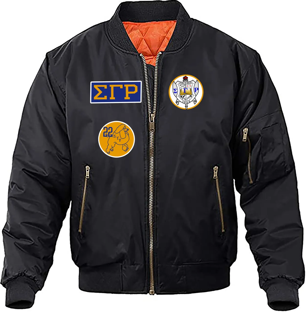 Deference Clothing® compatible with Sigma Gamma Rho Clothing® Chapter 59 Poodle Bomber Jacket Patches