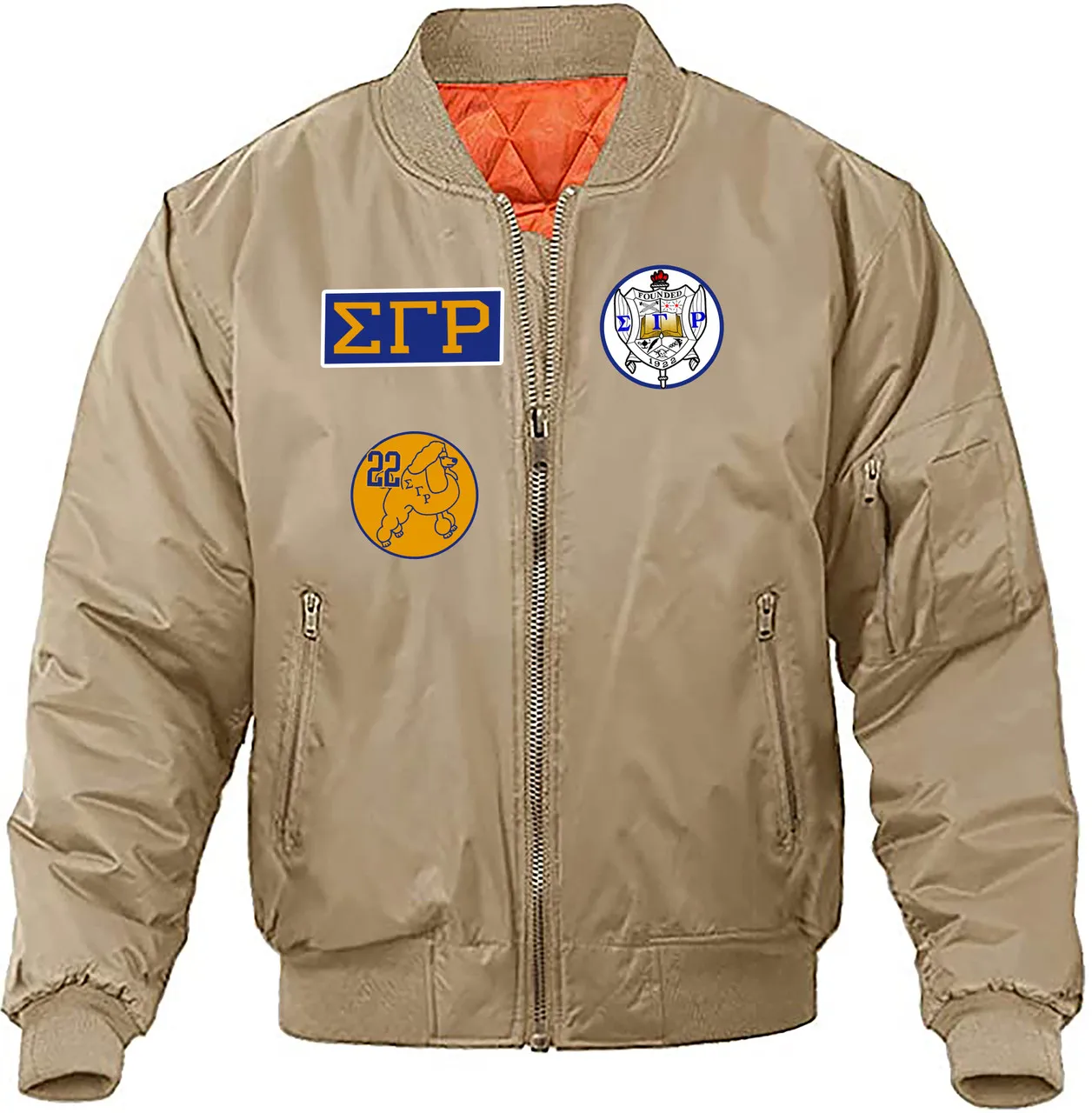 Deference Clothing® compatible with Sigma Gamma Rho Clothing® Chapter 59 Poodle Bomber Jacket Patches