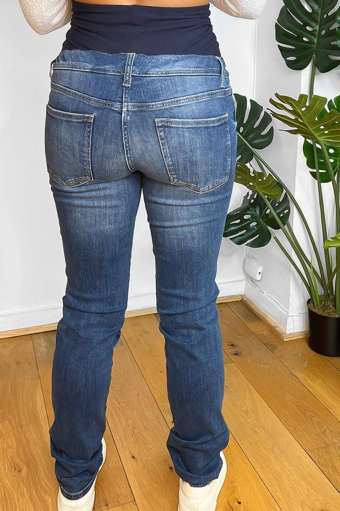 Denim Blue Cotton Maternity Jeans