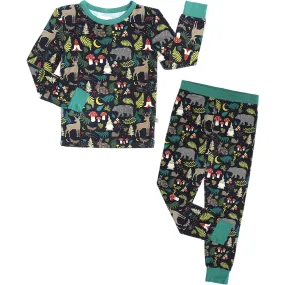 Emerson and Friends Night Forest Bamboo Long Sleeve Kids Pajama Pants Set