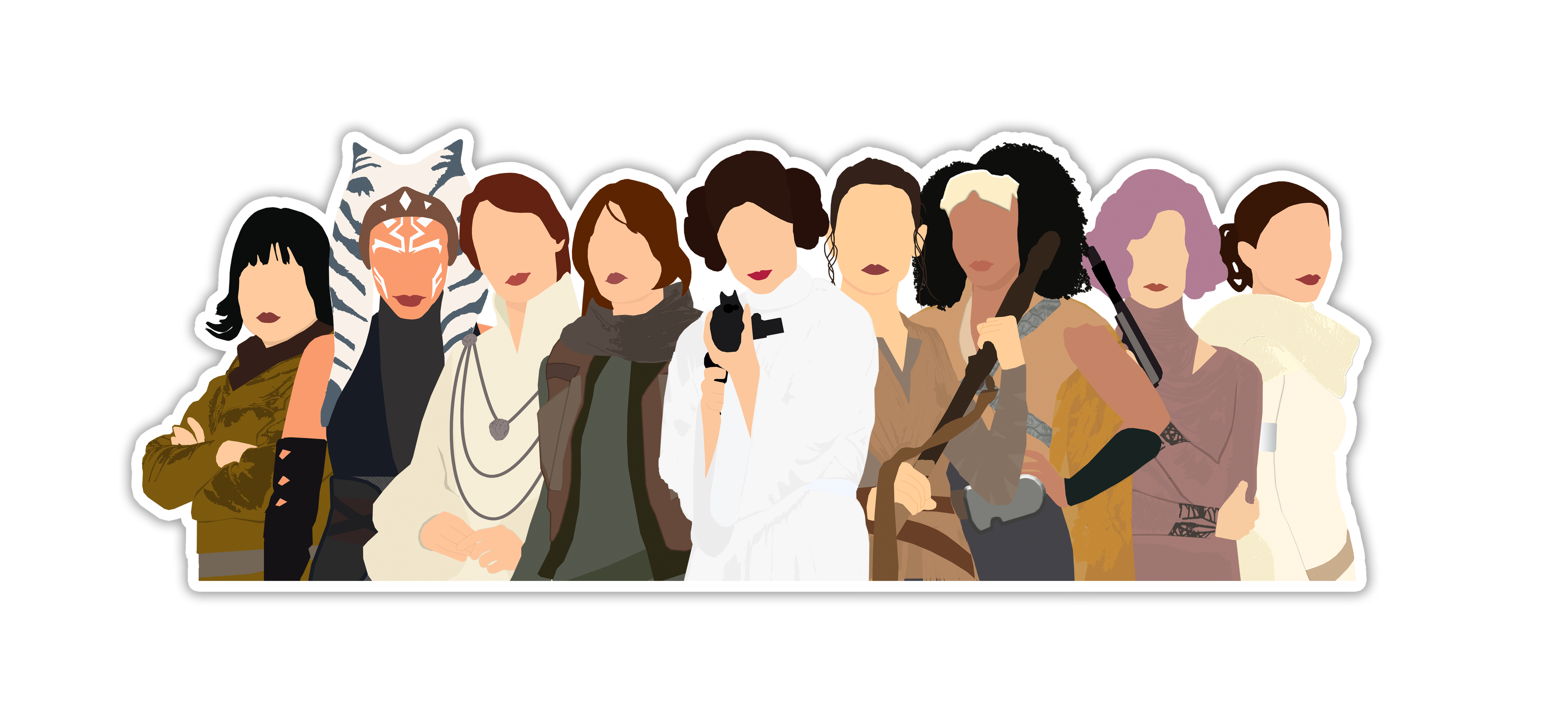 Female Star Wars Cast Sticker