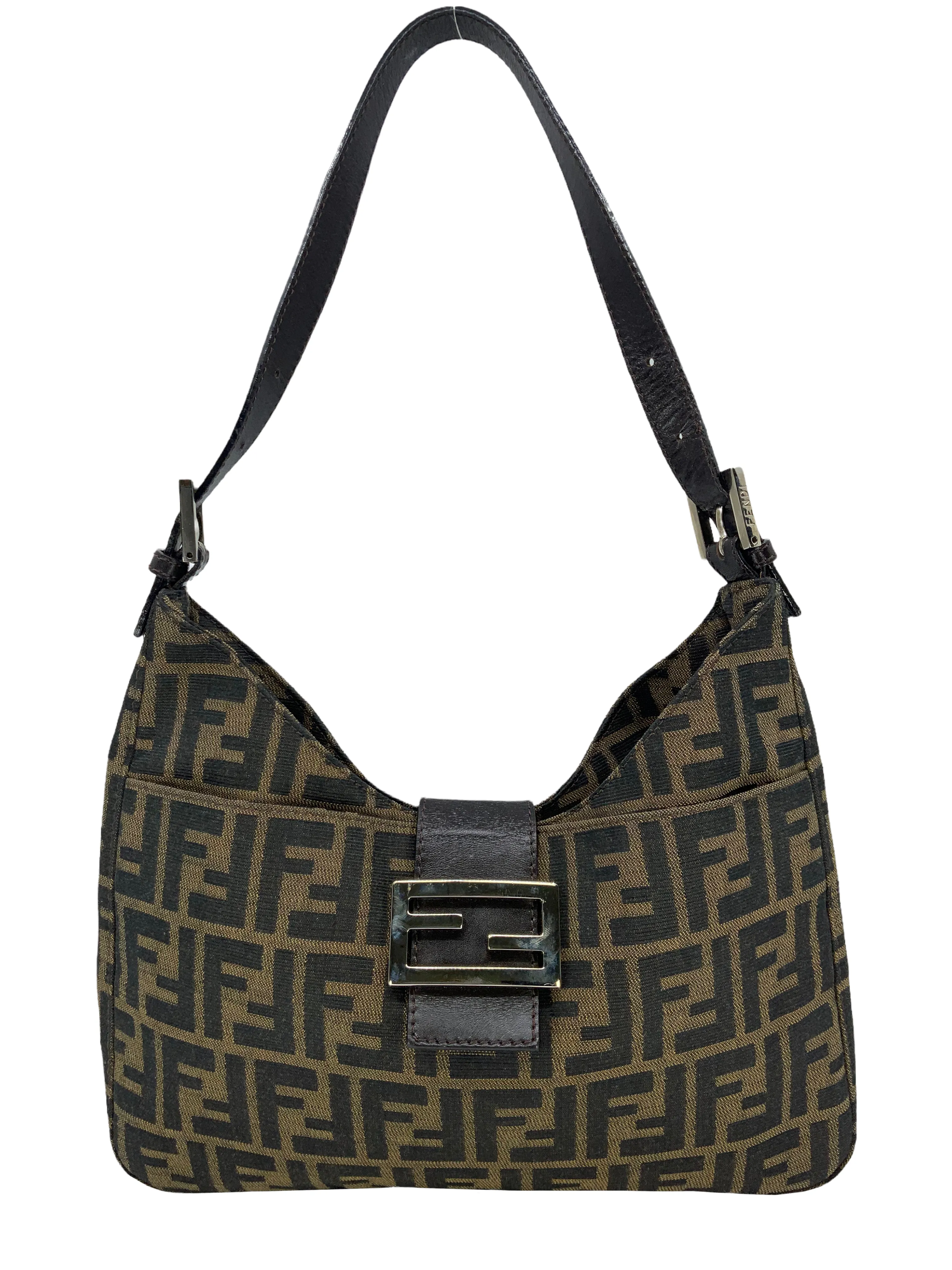 Fendi Vintage Zucca Canvas Shoulder Bag