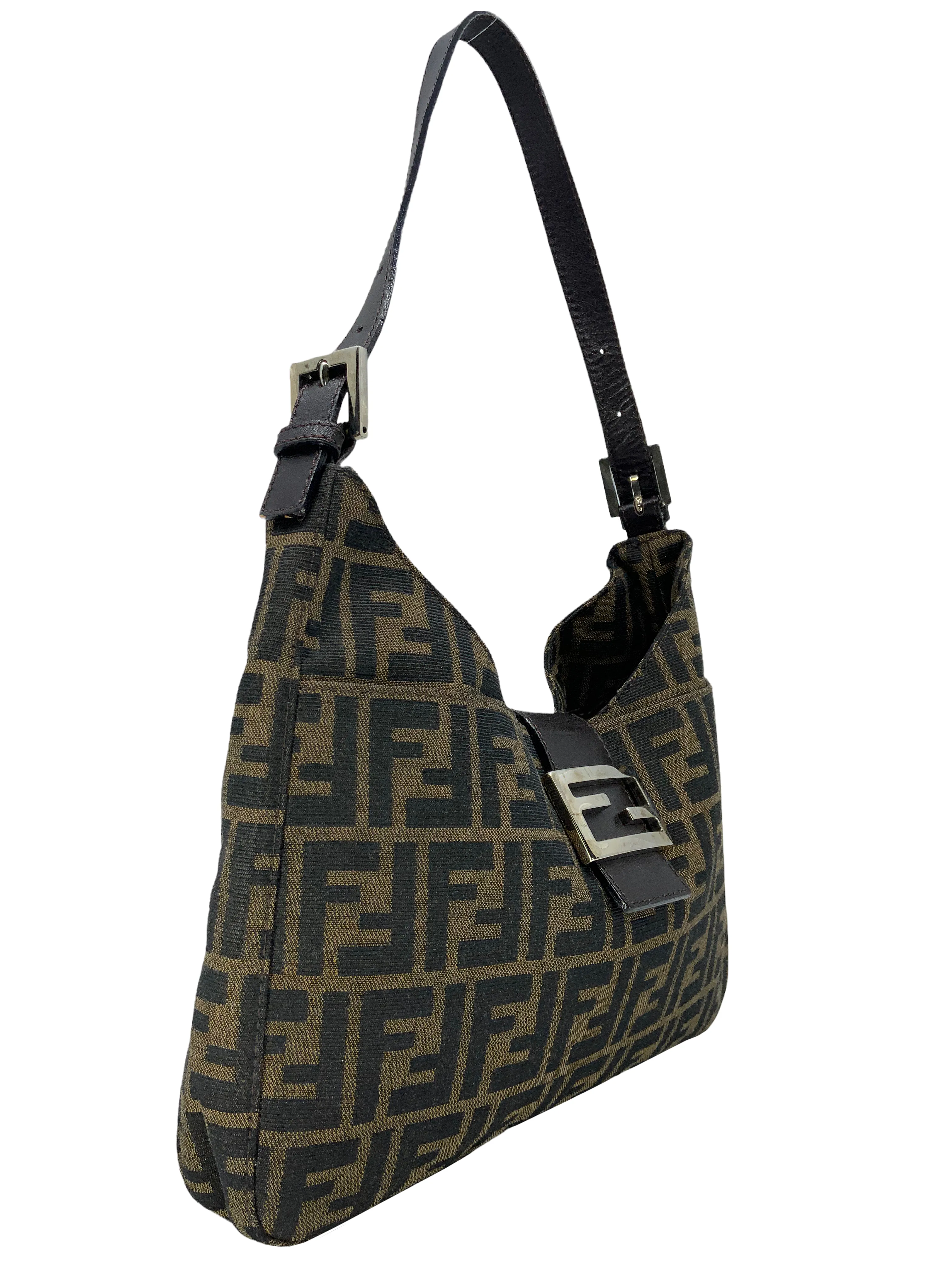 Fendi Vintage Zucca Canvas Shoulder Bag