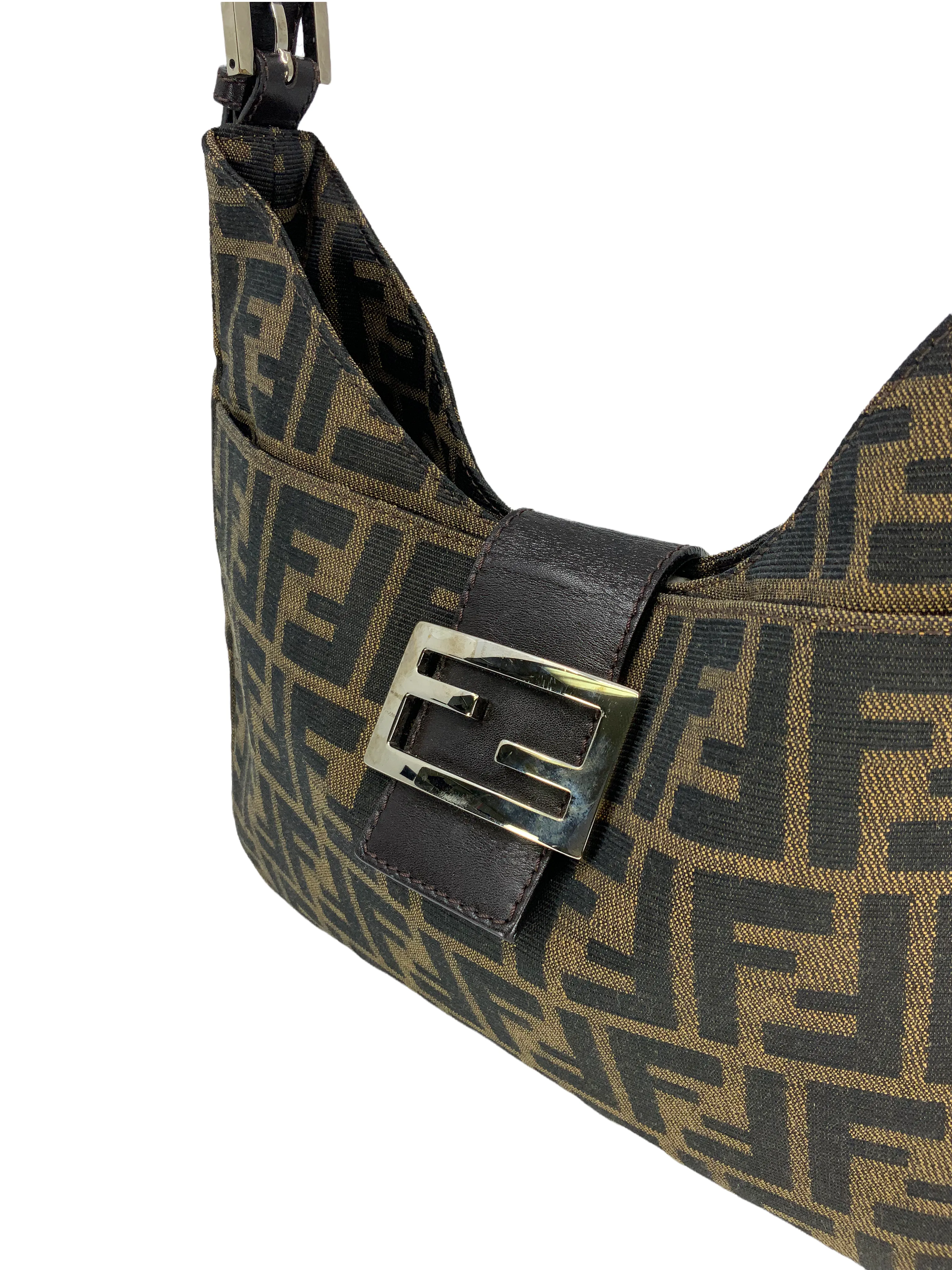 Fendi Vintage Zucca Canvas Shoulder Bag