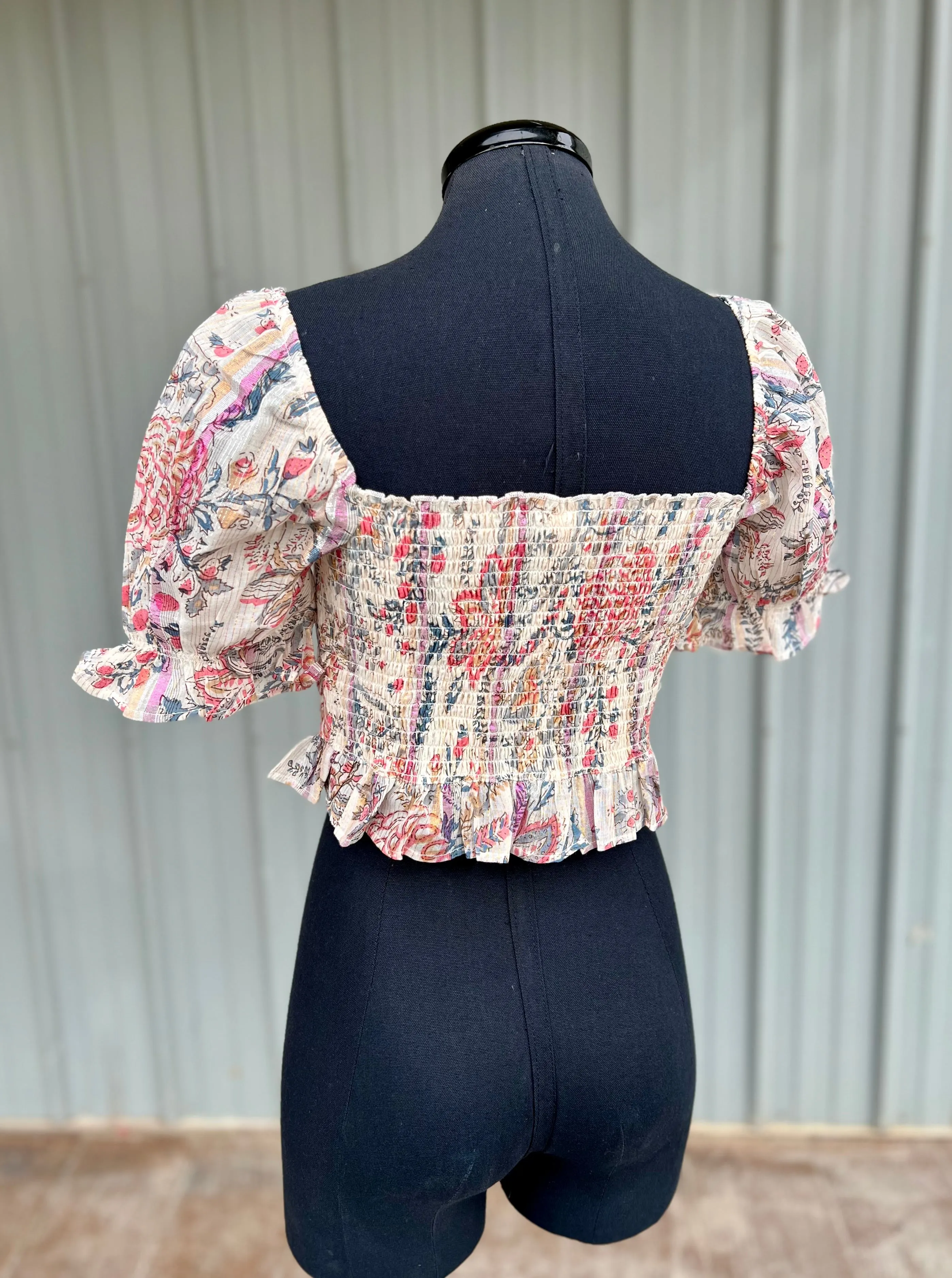 Floral Ruched Crop Top