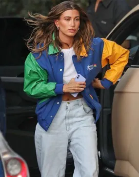 Formula 1 Hailey Bieber Benetton Bomber Jacket | Ujackets.com