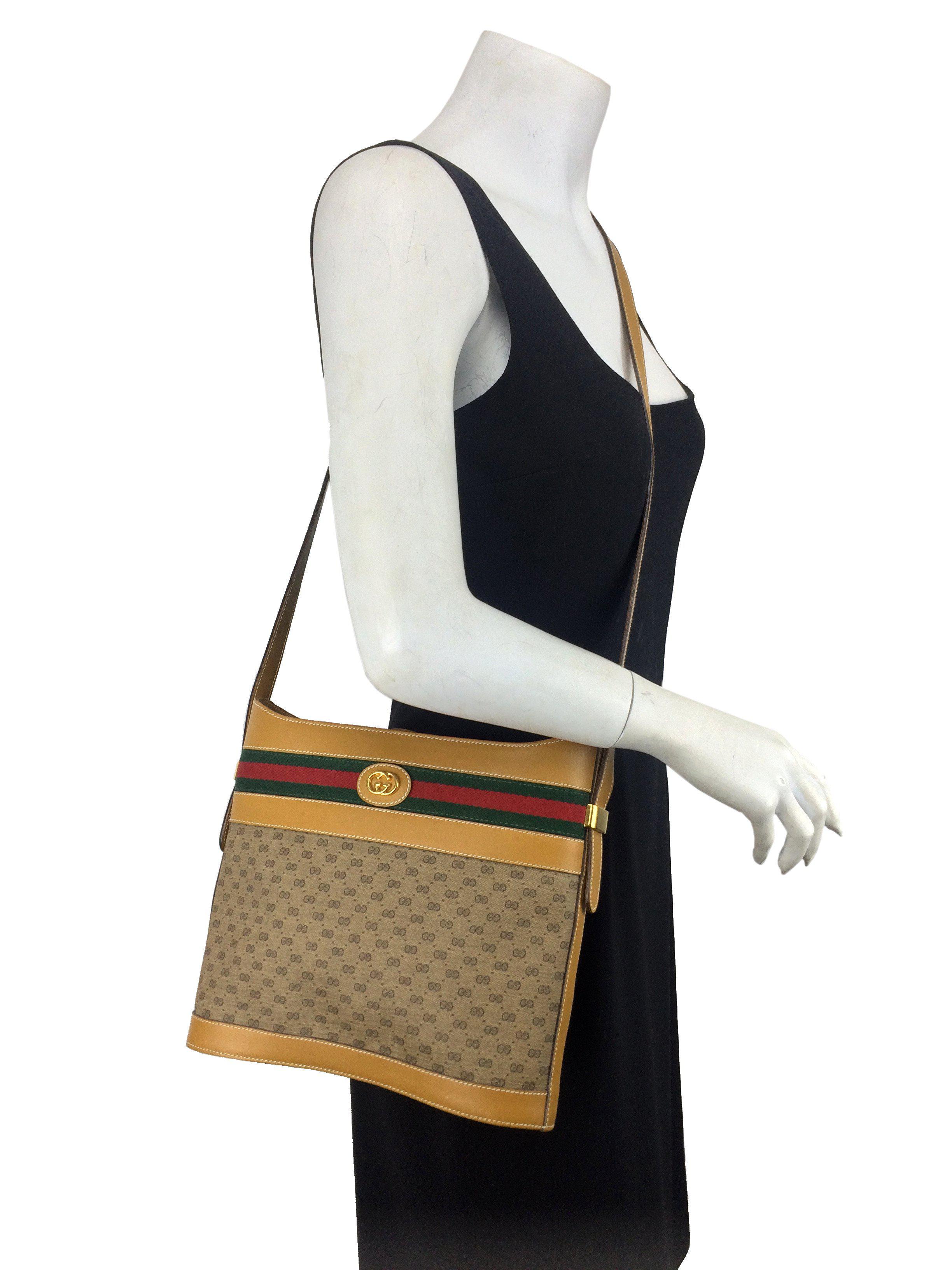 Gucci Vintage GG Monogram Web Shoulder Bag