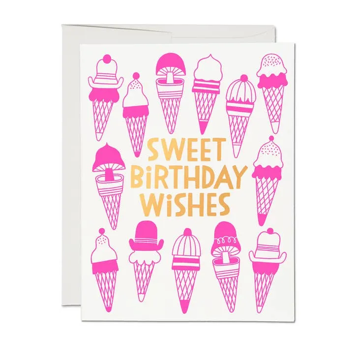 Ice Cream Wishes Birthday Card