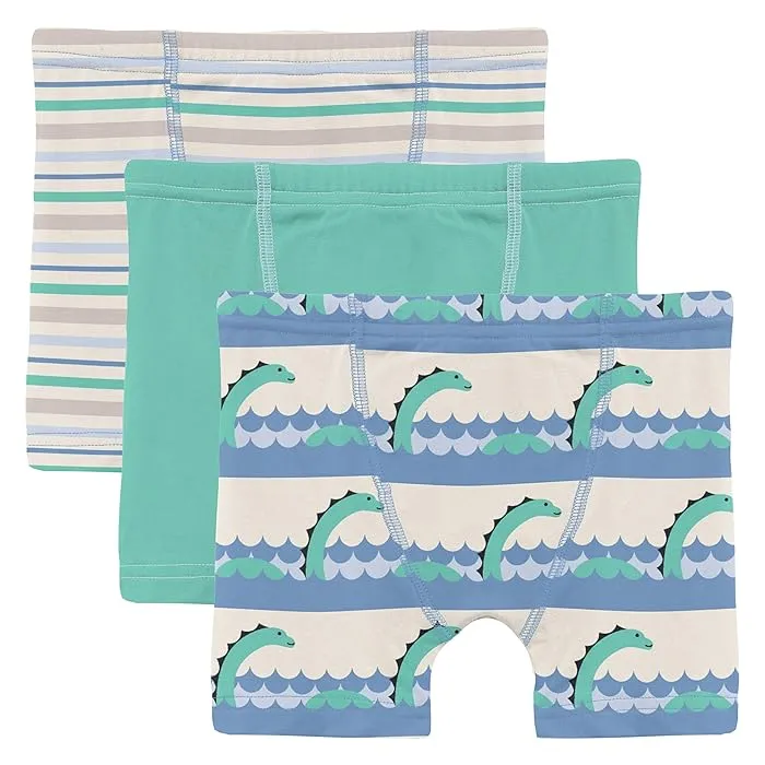 Kickee Pants Kids Print Boxer Brief Set of 3 (Big Kid)