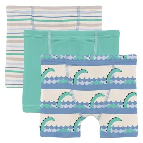 Kickee Pants Kids Print Boxer Brief Set of 3 (Big Kid)