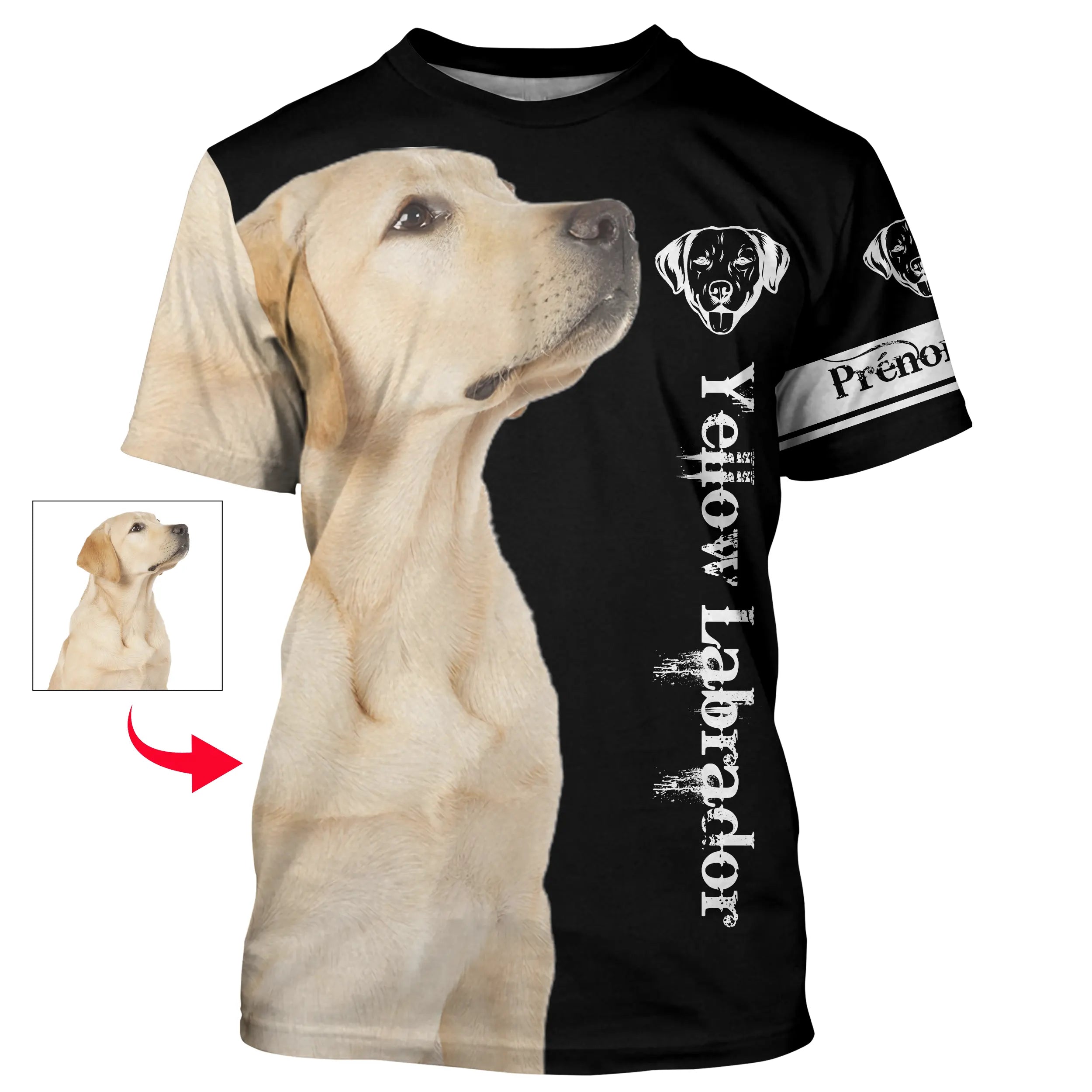 Labrador Jaune Clair 3D All Over Imprimée, Cadeau Personnalisé Le Retriever Du Labrador - CT27012303