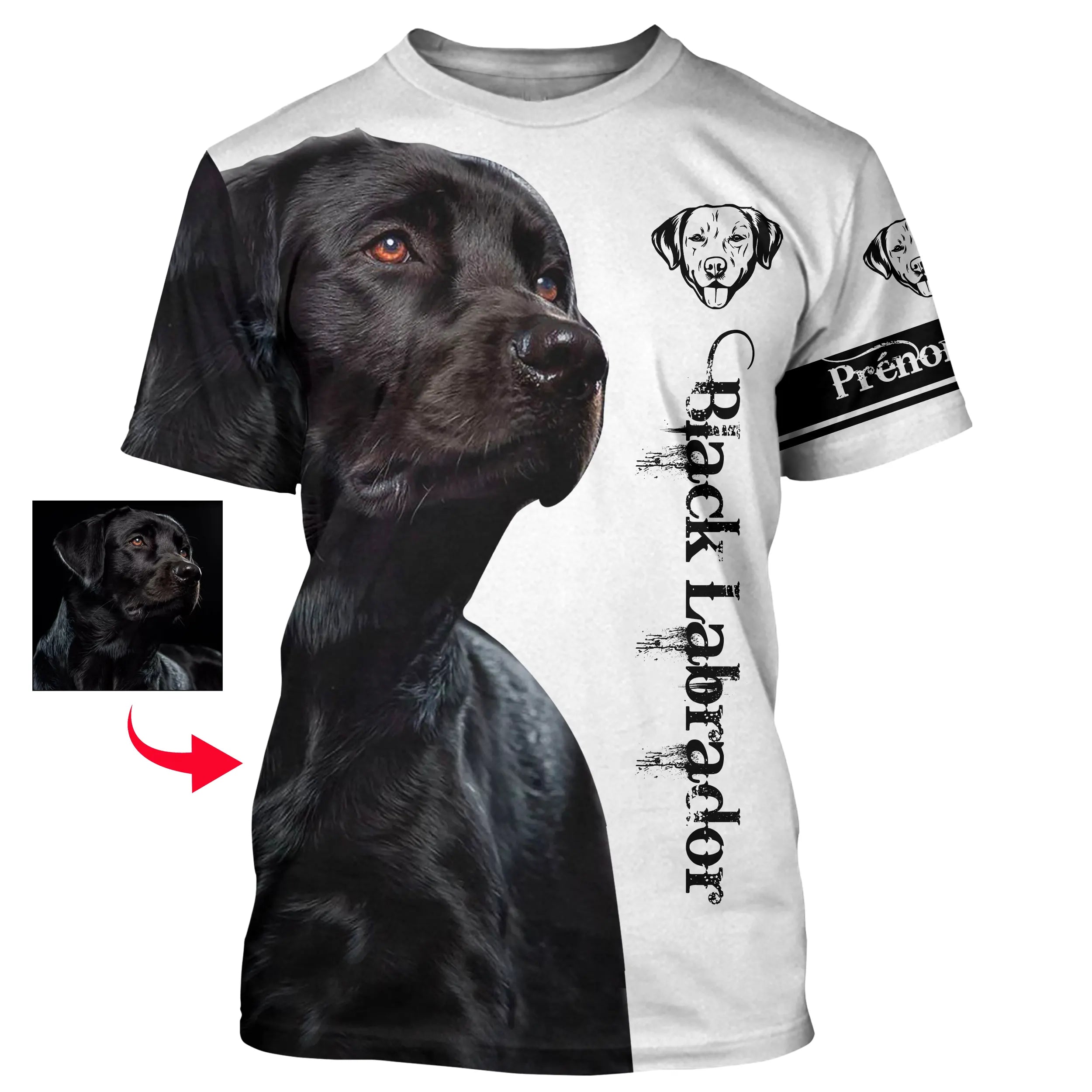 Labrador Noir 3D All Over Imprimée, Cadeau Personnalisé Le Retriever Du Labrador - CT27012302