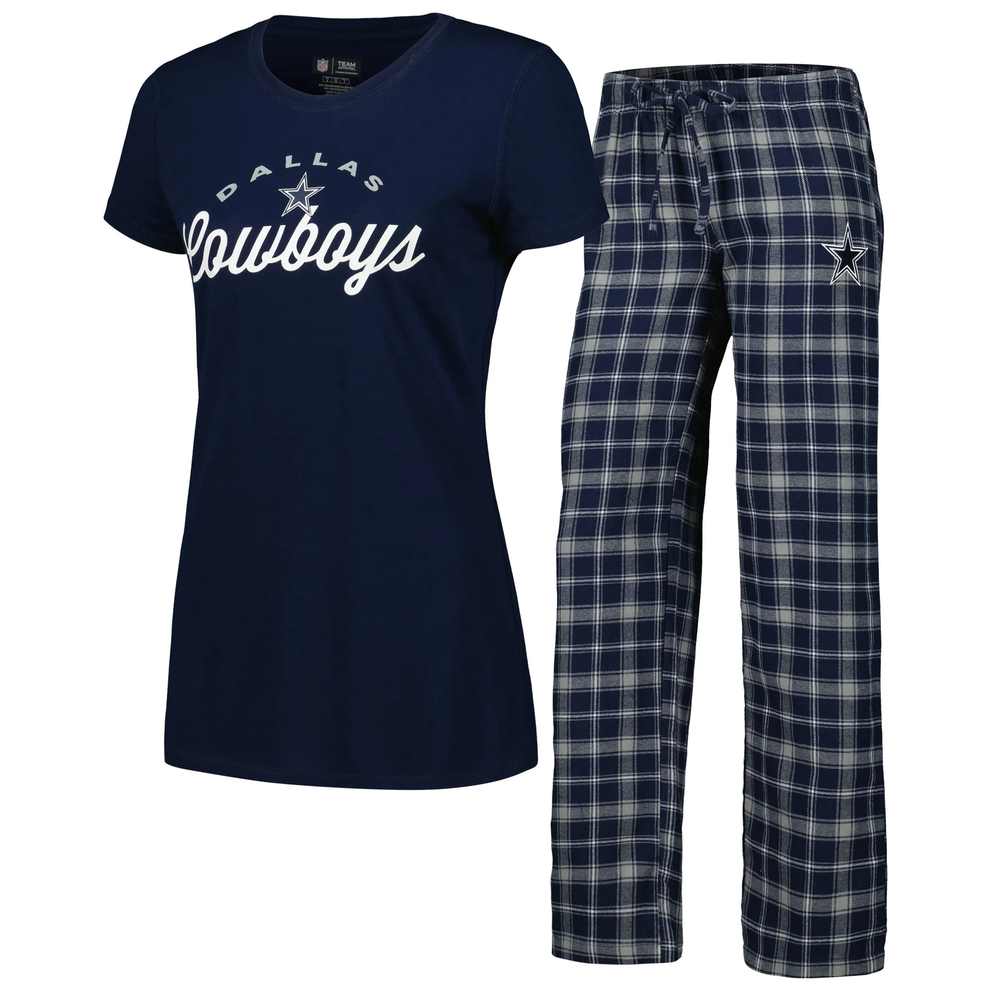 Lids Women's Concepts Sport Navy/ Dallas Cowboys Arctic T-Shirt & Flannel Pants Sleep Set