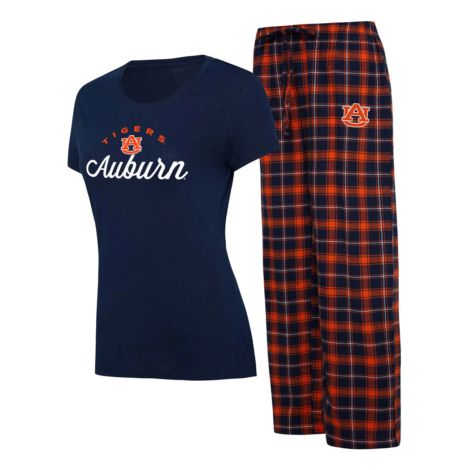 Lids Women's Concepts Sport Navy/Orange Auburn Tigers Arctic T-Shirt & Flannel Pants Sleep Set