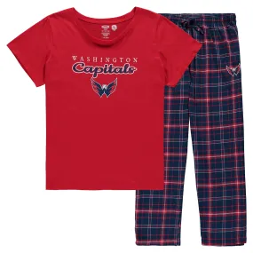 Lids Women's Concepts Sport Red Washington Capitals Plus Size Lodge T-Shirt & Pants Sleep Set