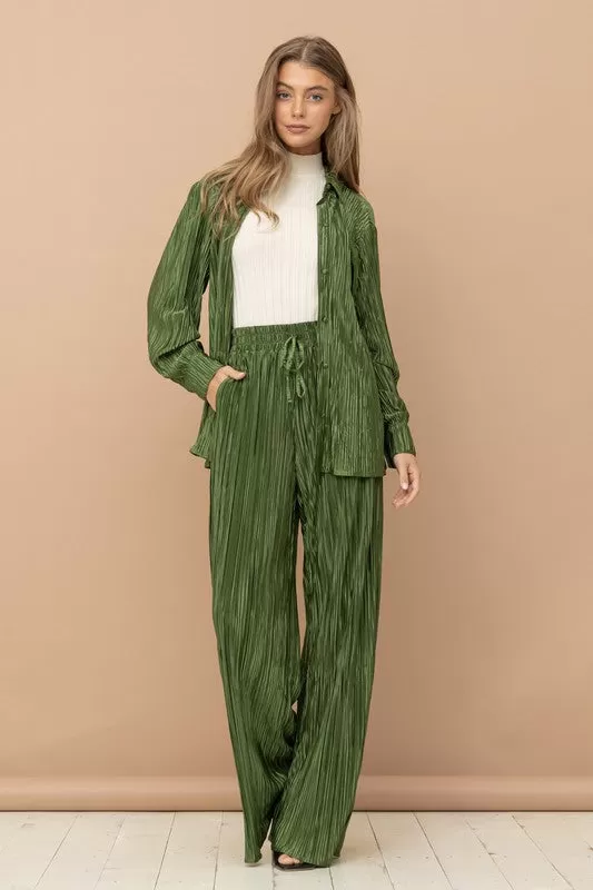 Manning Pleated Blouse Pants Set [ONLINE EXCLUSIVE]