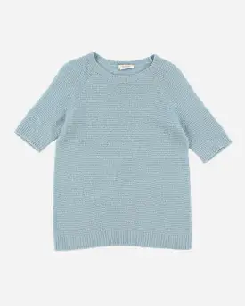 MaxMara Soft Blue Short Sleeve Jumper - M