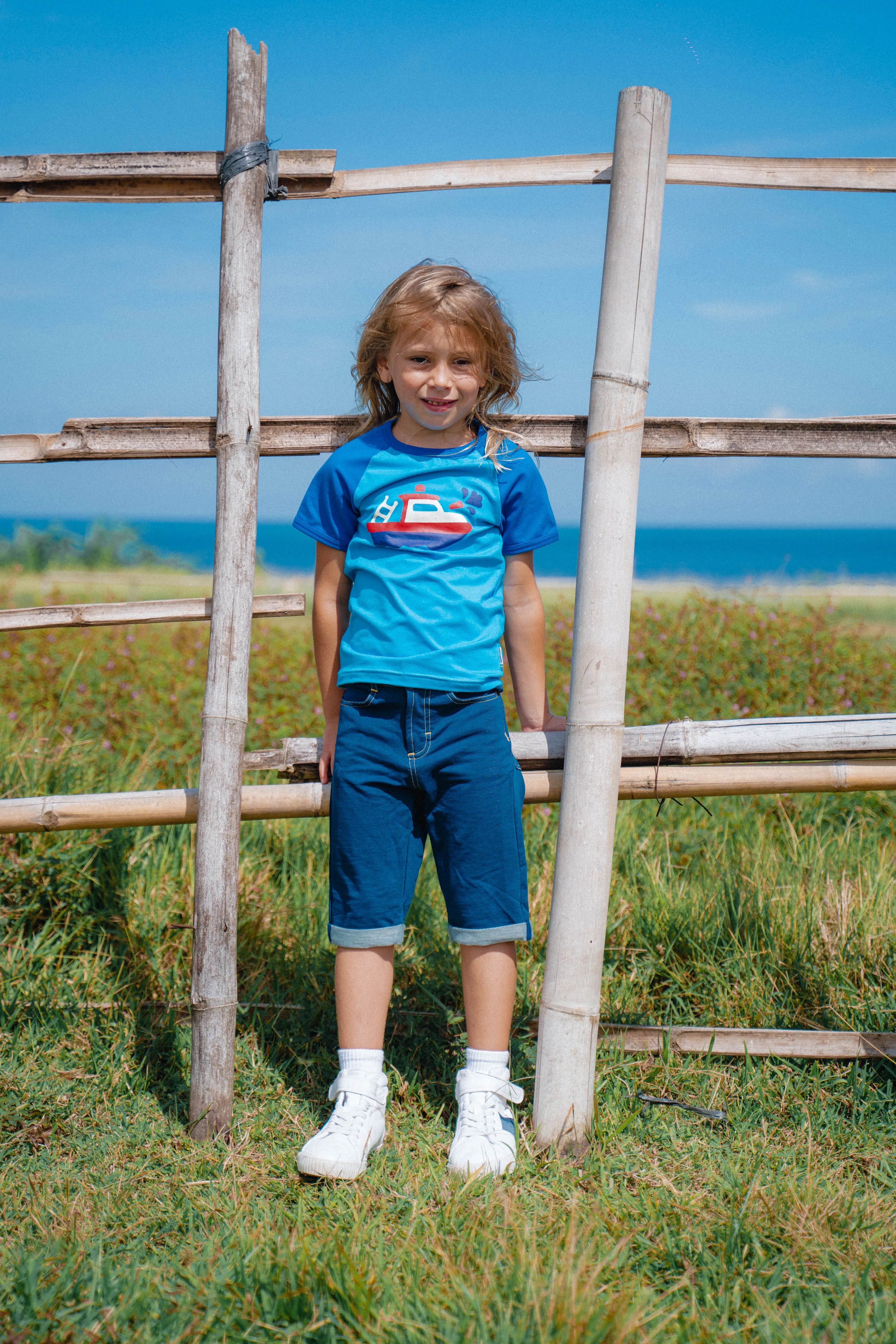 Maxomorra Fireboat Organic Cotton Single Print Short Sleeved Top