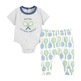 Mud Pie Tennis Crawler & Pant 2pc Set