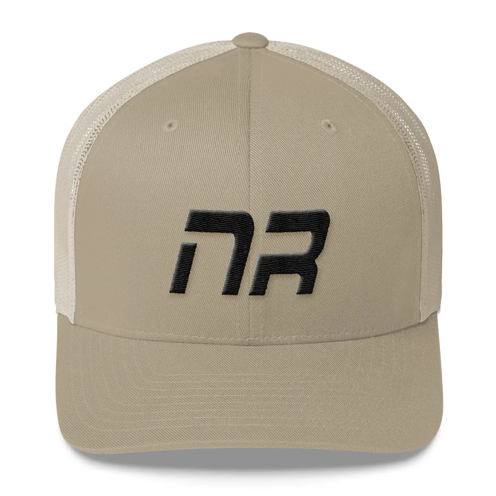 Native Realm - Mesh Back Trucker Cap - Black Embroidery - NR - Many Hat Color Options Available