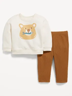 Old Navy Crew-Neck Sweatshirt and Thermal-Knit Pants Set for Baby