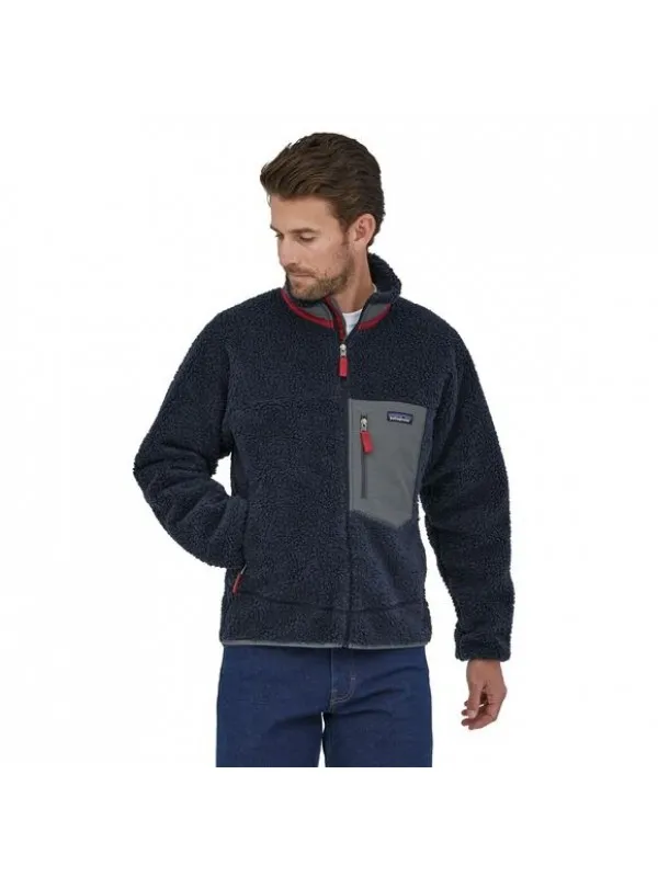 Patagonia Mens Classic Retro-X Fleece Jacket : New Navy w/Wax Red