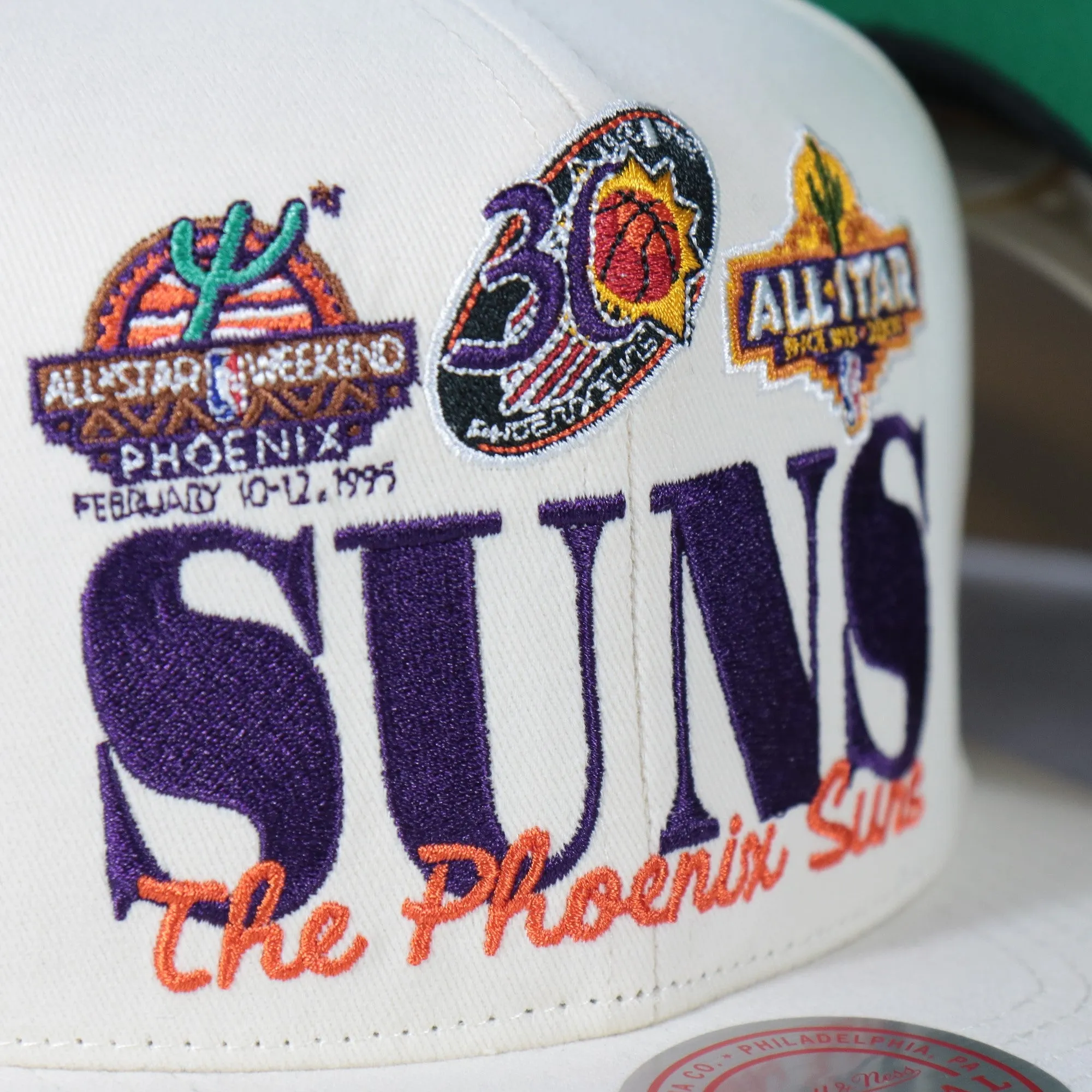 Phoenix Suns Hardwood Classics Reframe Retro Green bottom | Off-White Snapback Hat