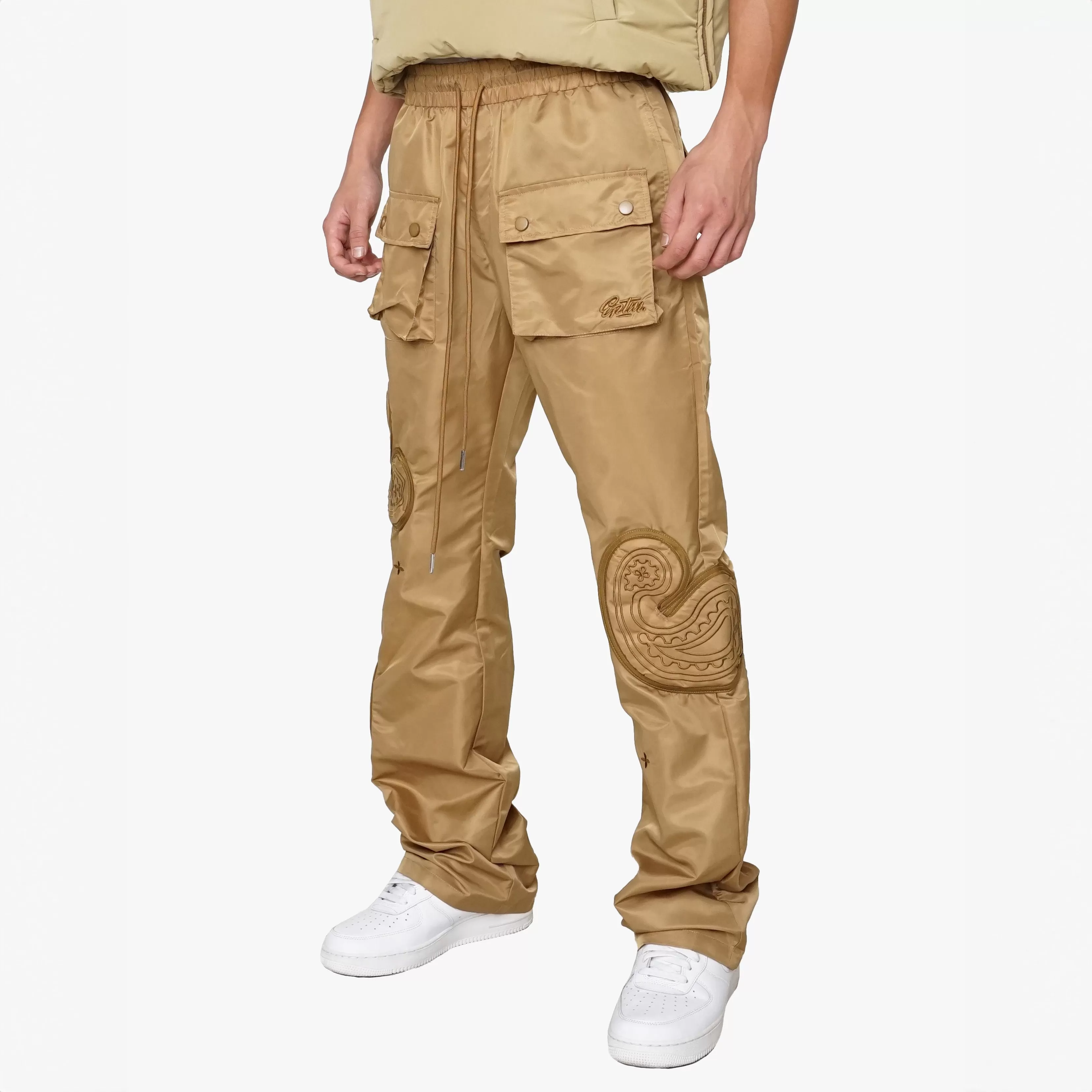 Puffer Paisley Pant Khaki