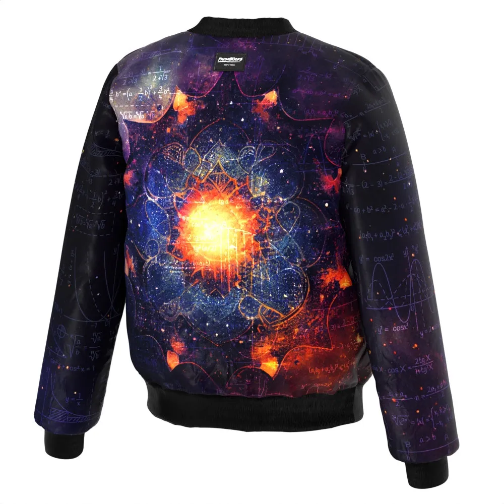 Purple Mandala Math Bomber Jacket