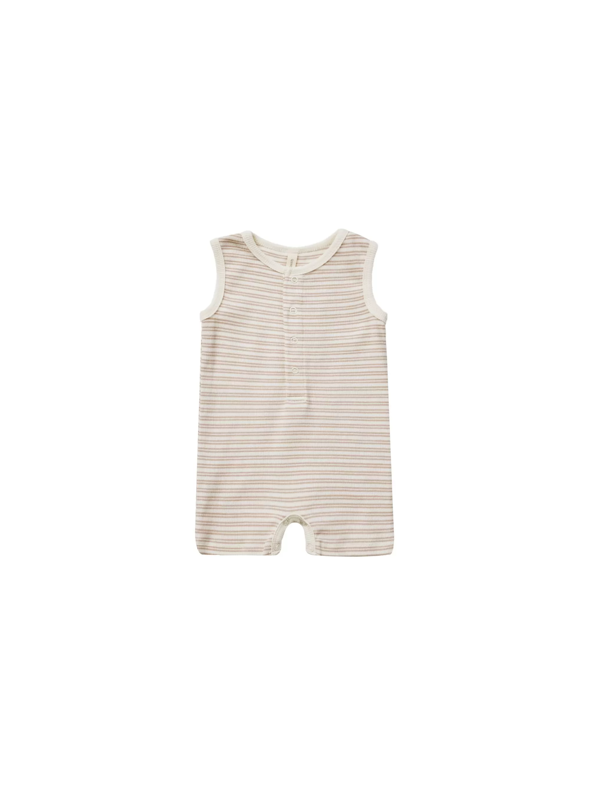 Quincy Mae - Oat Stripe Henley Romper