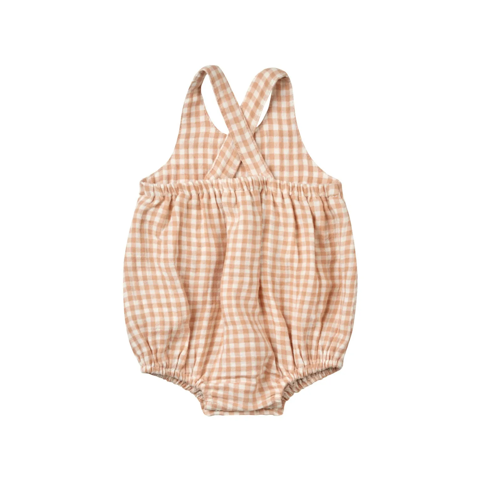 Quincy Mae Penny Romper - Melon Gingham