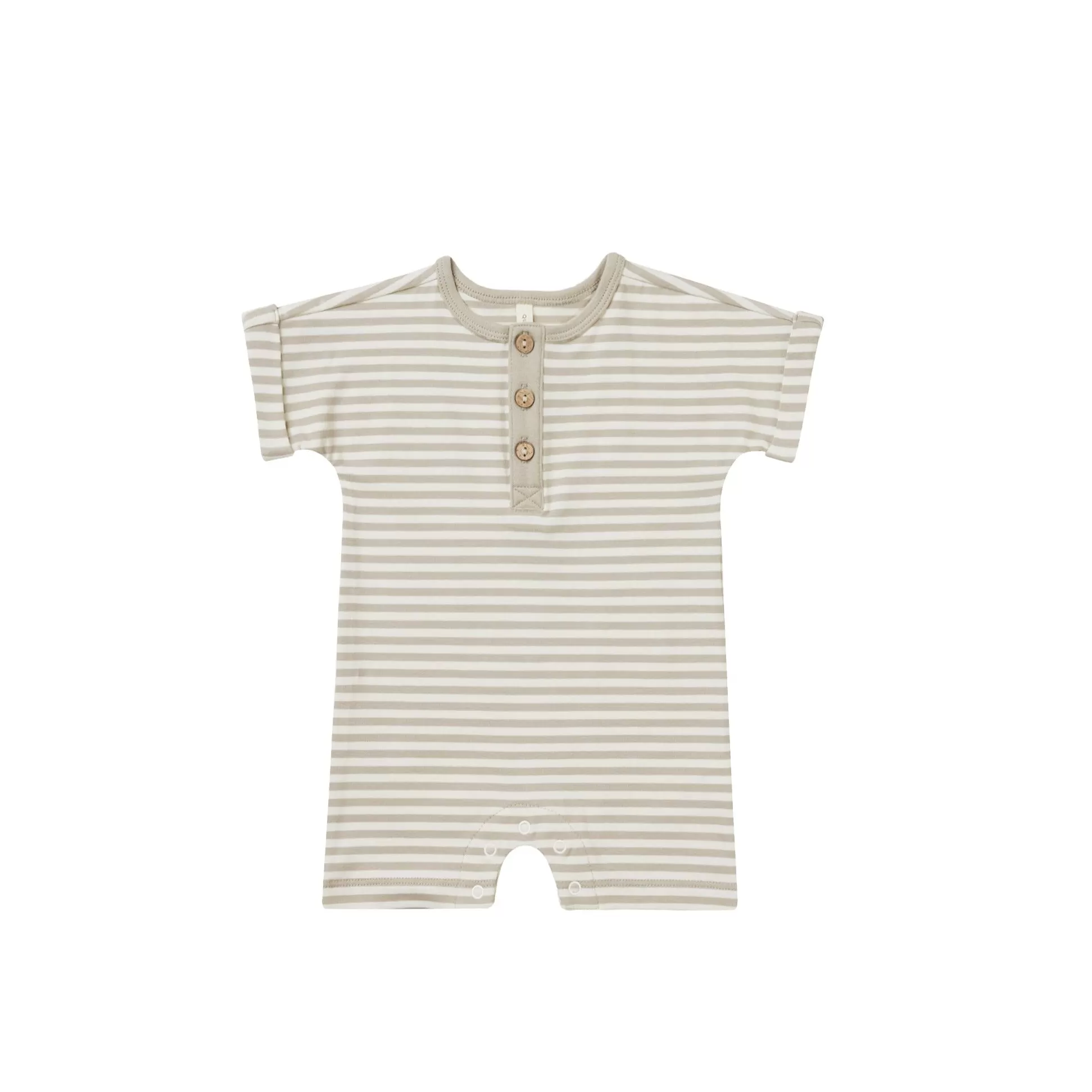 Quincy Mae Short Sleeve One Piece - Ash Stripe