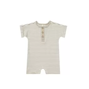 Quincy Mae Short Sleeve One Piece - Ash Stripe