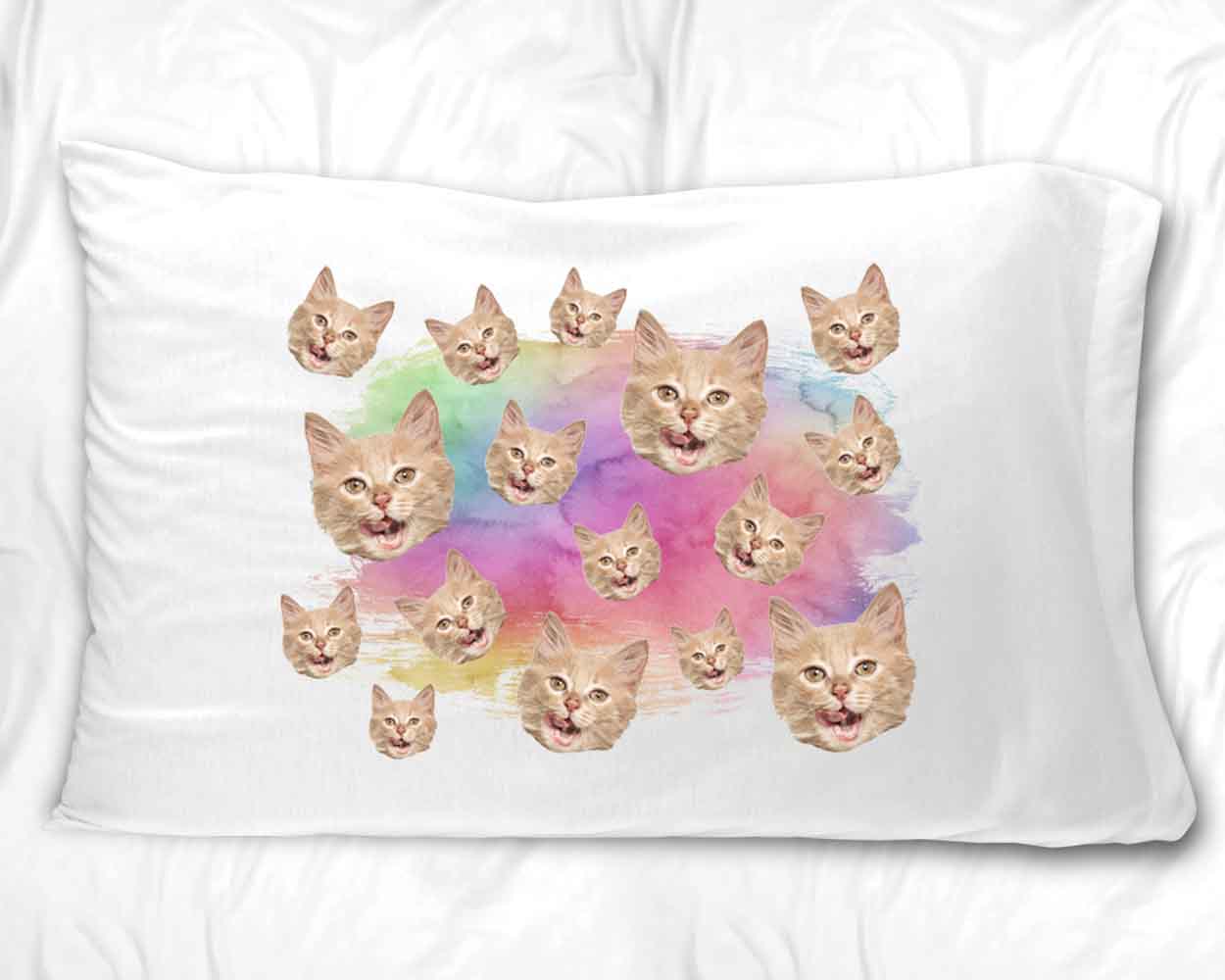 Rainbow All Over Face Photo Pillowcase - Upload a Photo