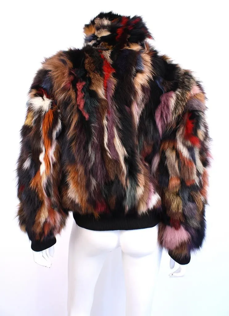 Rainbow Fox Fur Jacket