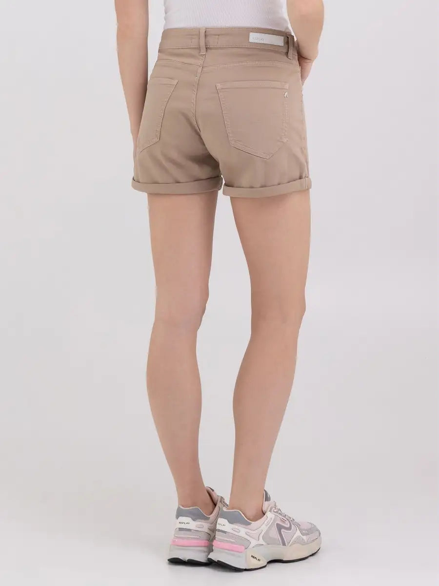 Replay PE24 Shorts Baggy Fit in Denim Anyta Beige Woman