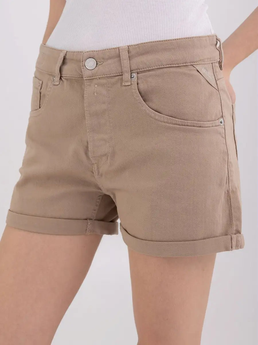 Replay PE24 Shorts Baggy Fit in Denim Anyta Beige Woman