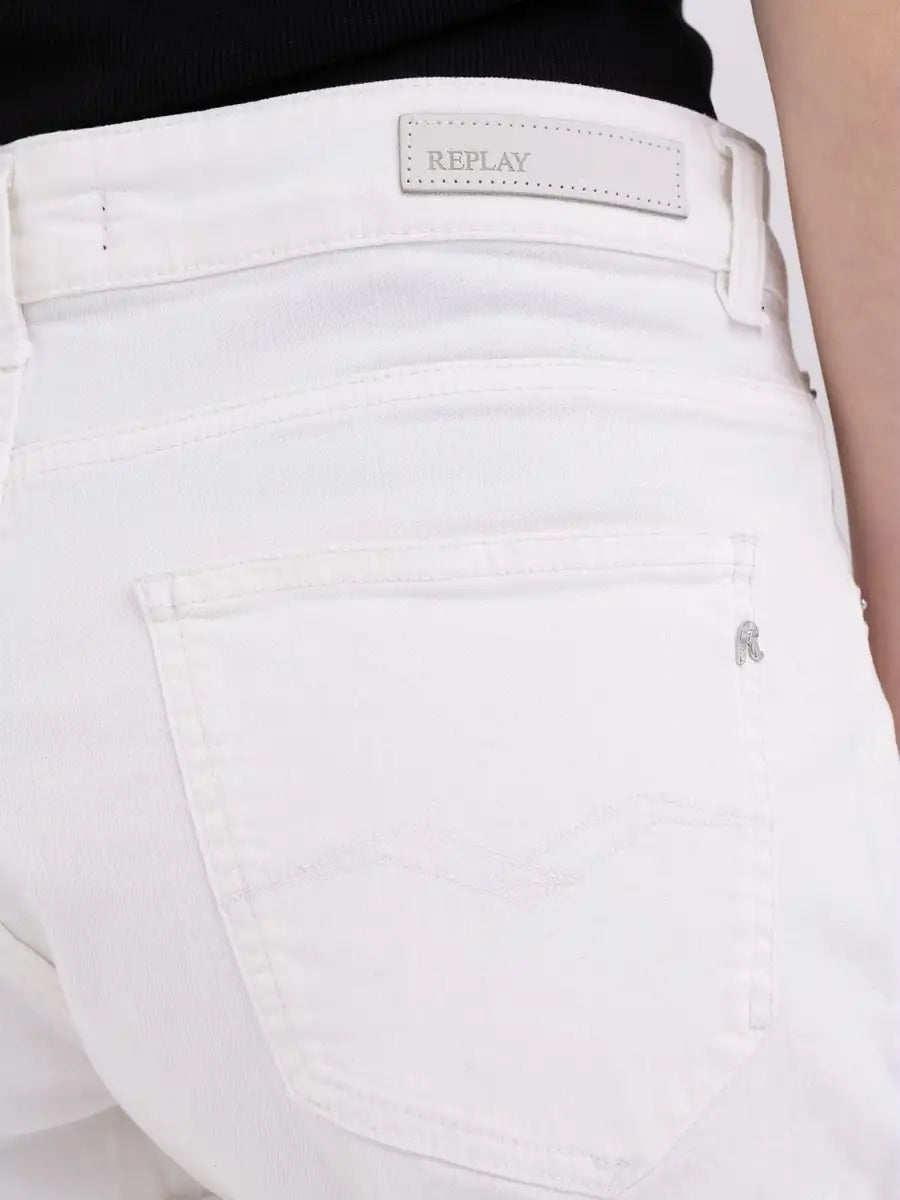 Replay PE24 Shorts Baggy Fit in Denim Anyta White Woman