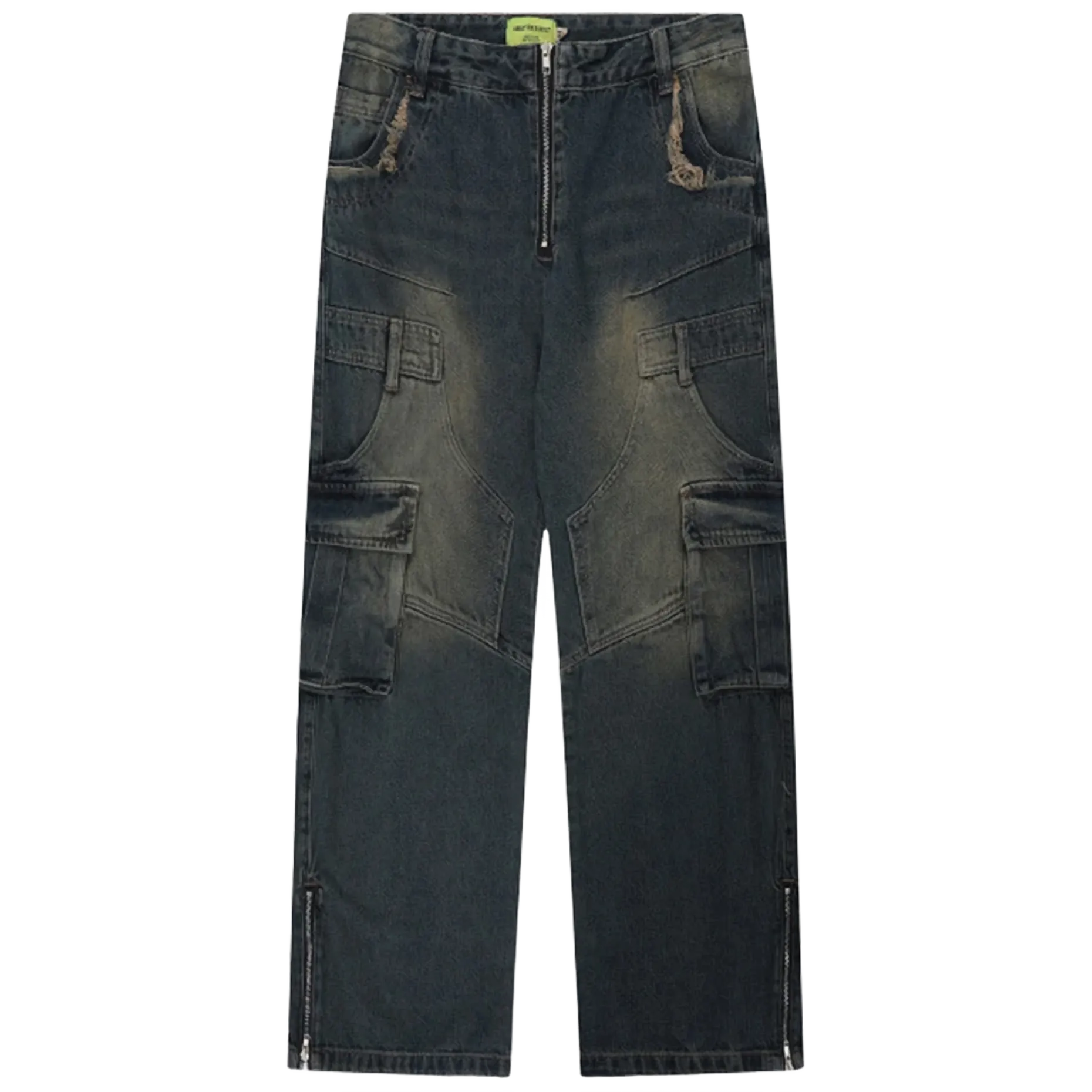 Retrograde Vintage Side Zip Denim Cargo Jeans