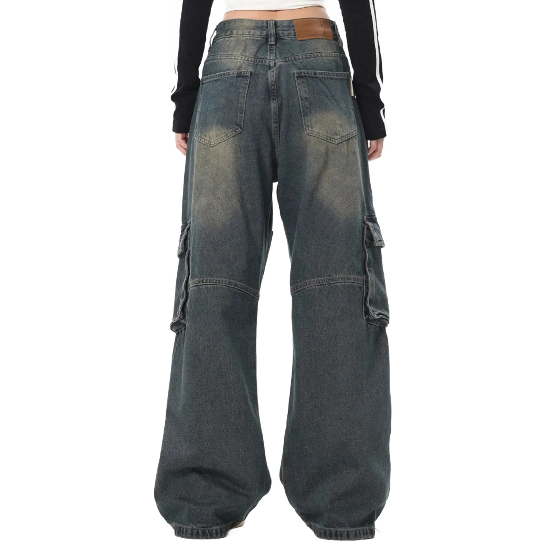 Retrograde Vintage Side Zip Denim Cargo Jeans