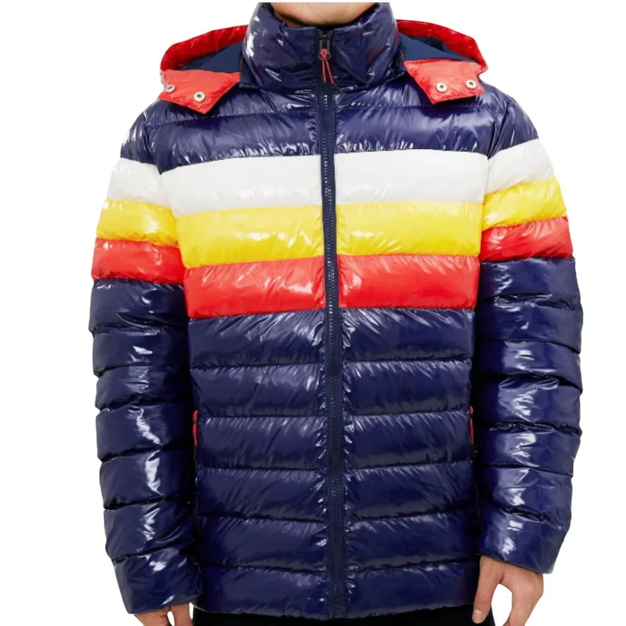 ROKU STUDIO: Shiny Color Block Bubble Jacket RK6480490