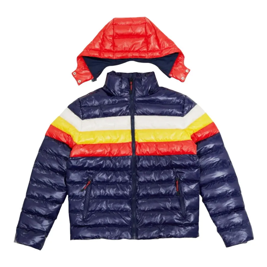 ROKU STUDIO: Shiny Color Block Bubble Jacket RK6480490