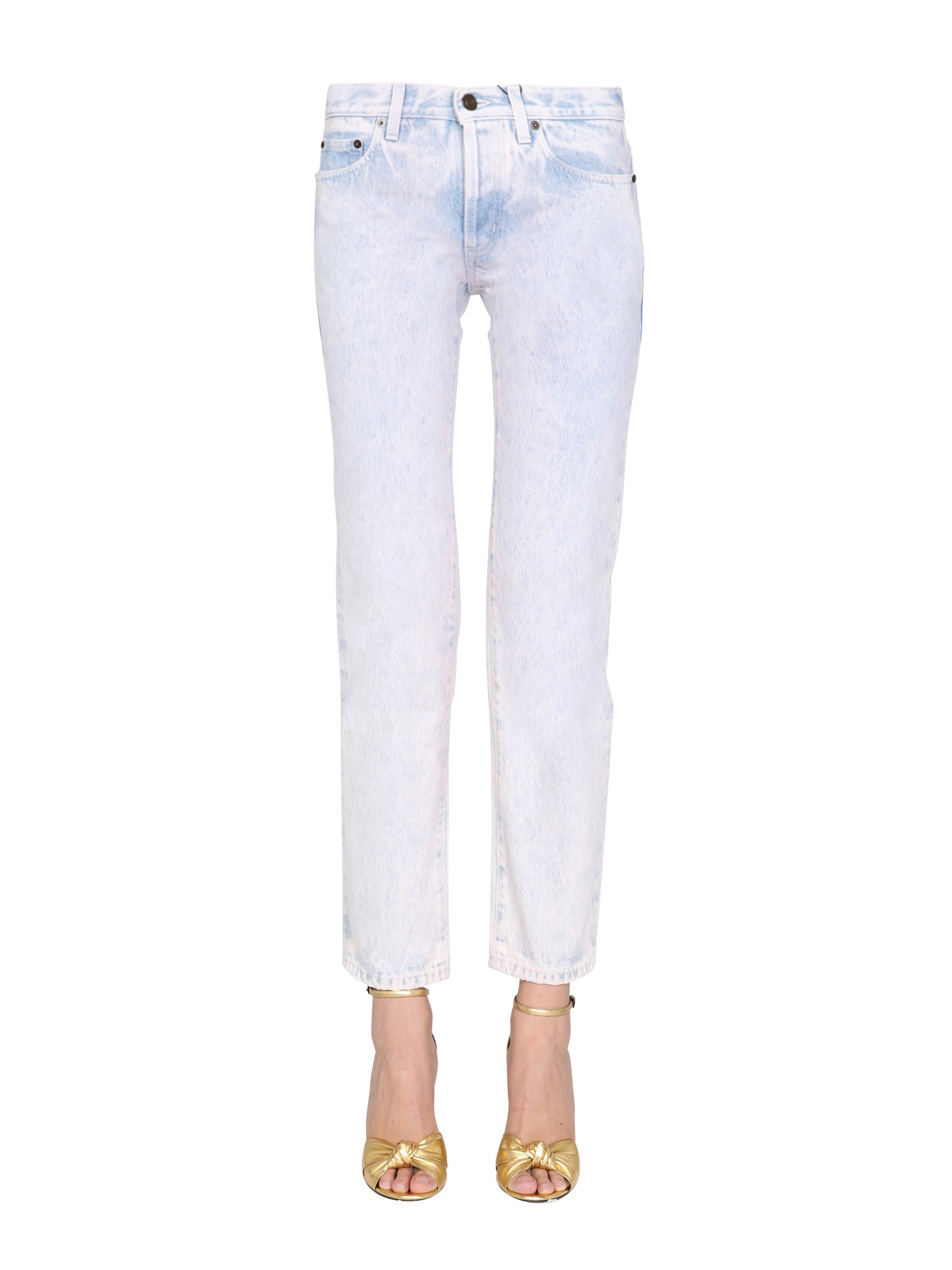 SAINT LAURENT    LOW RISE COTTON DENIM JEANS