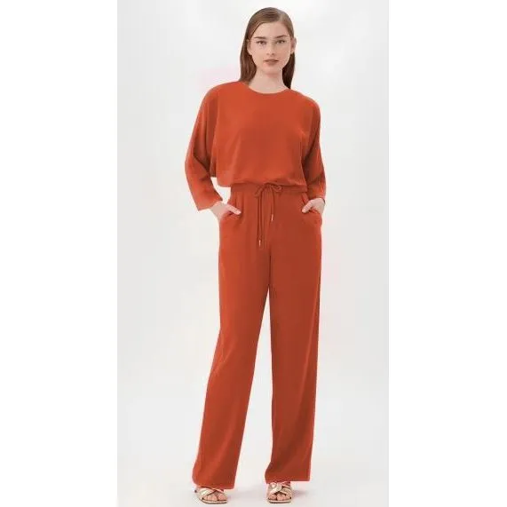 Sexy Round Neck Top and Loose Pant Set