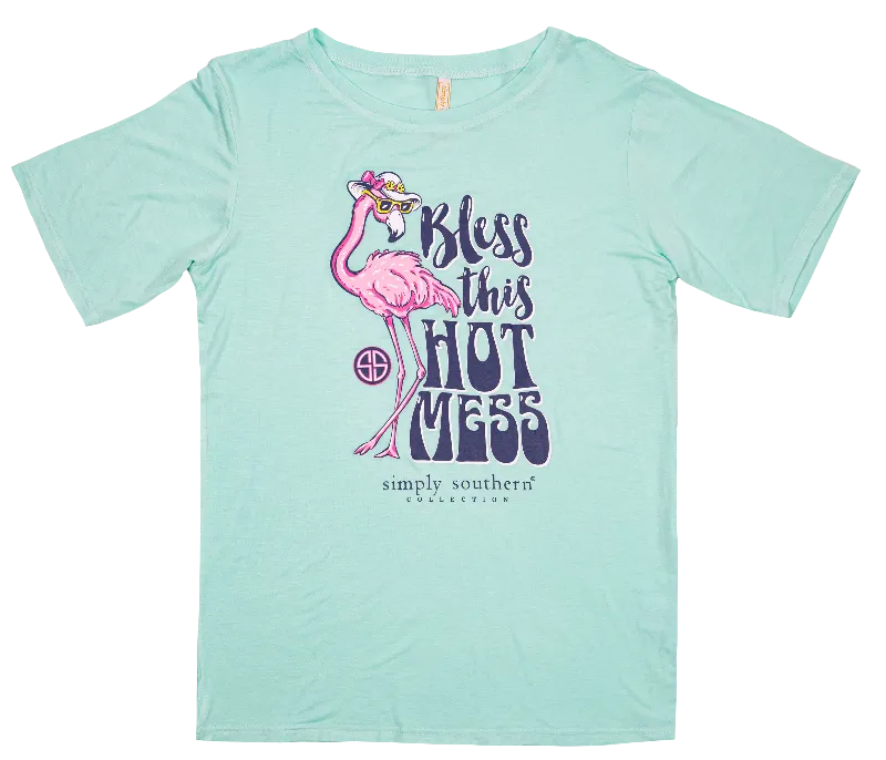 Simply Southern Hot Mess Flamingo PJ Pants & T-Shirt Set