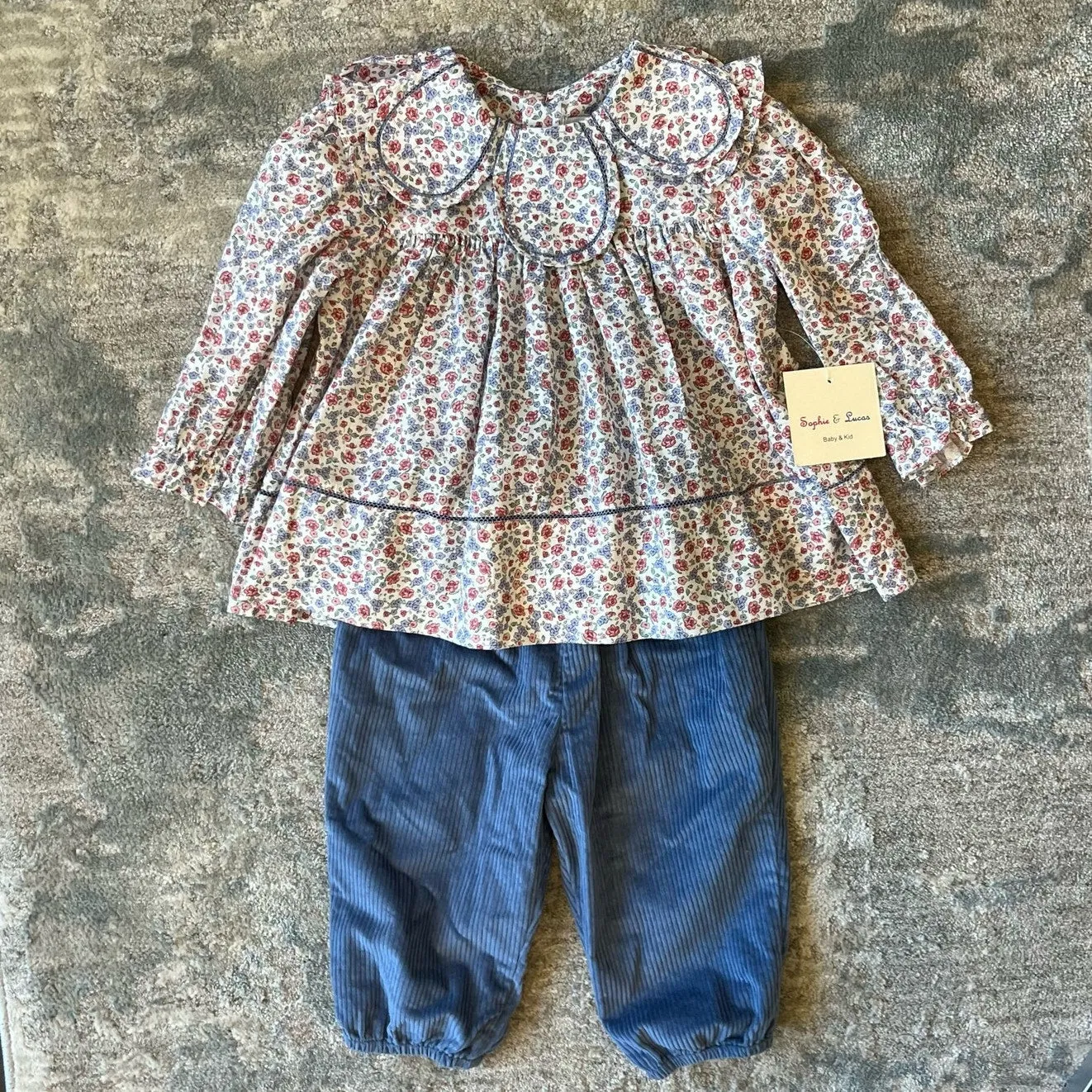 Sophie & Lucas Mulberry Floral Pants Set 24 Months NWT