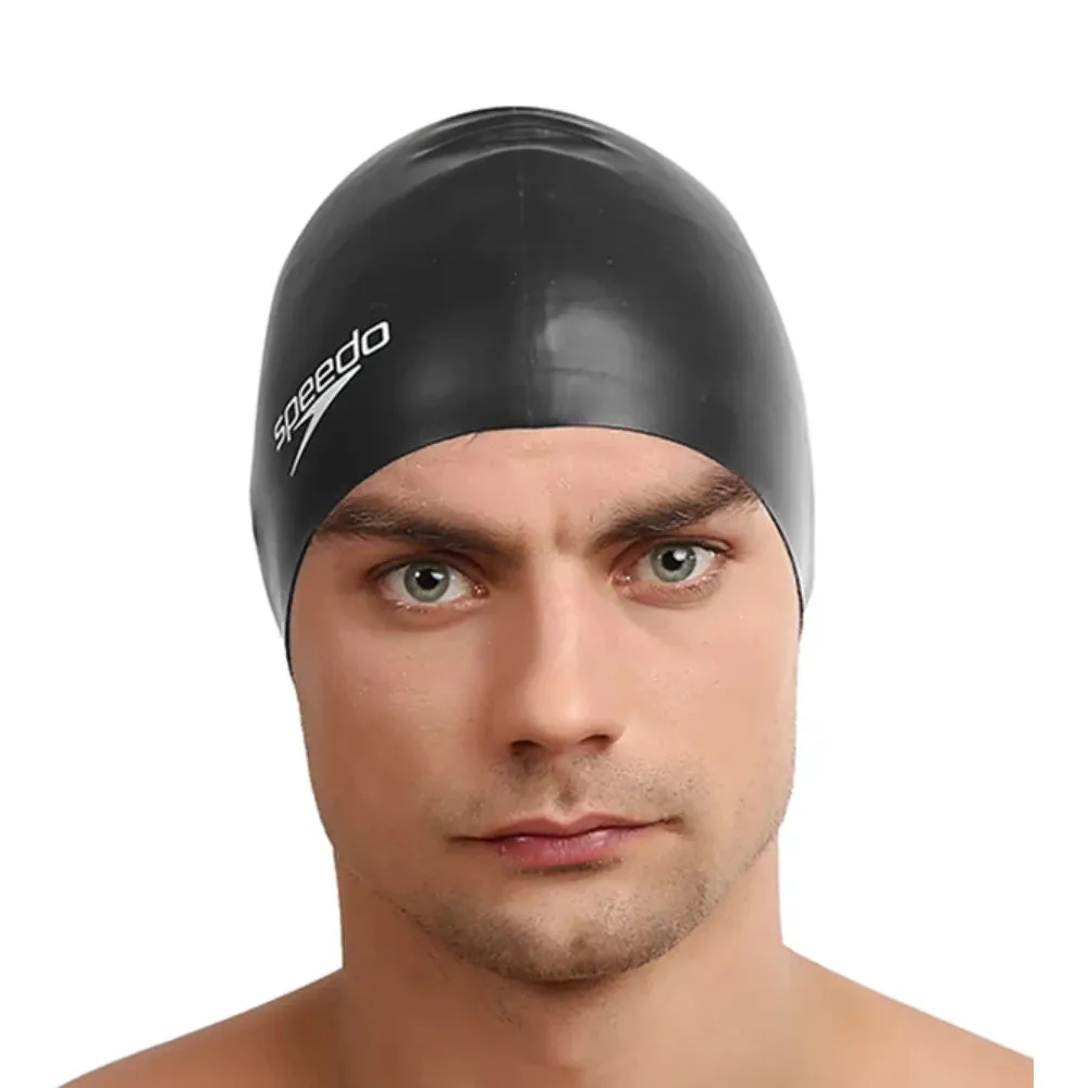 Speedo Flat Silicone Swimming Cap (Black)