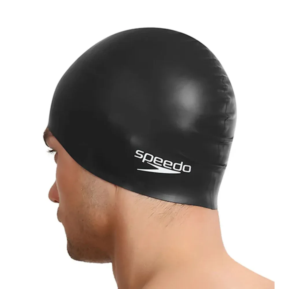 Speedo Flat Silicone Swimming Cap (Black)