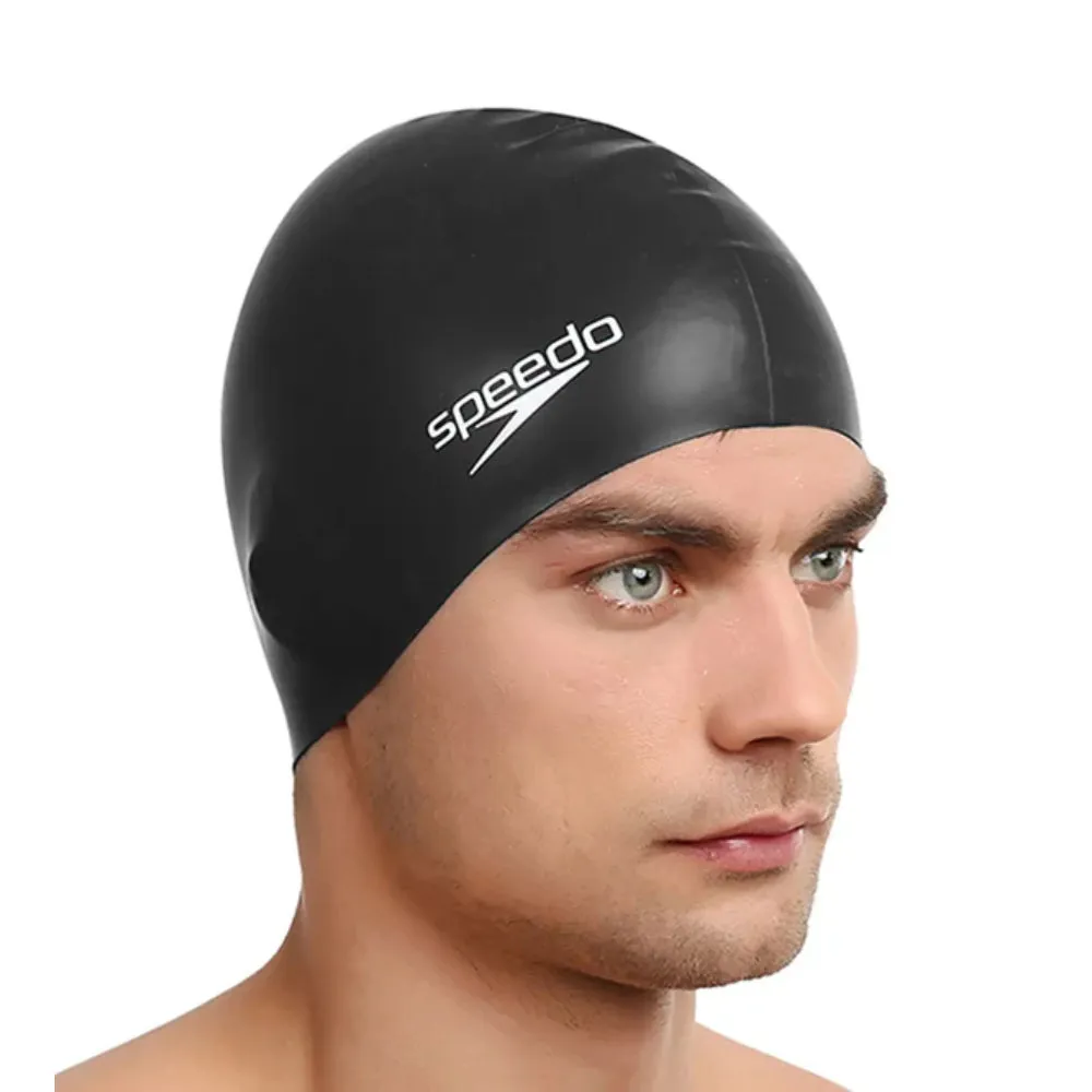 Speedo Flat Silicone Swimming Cap (Black)